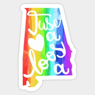 Tuscaloosa Alabama Map Rainbow Pride Sticker